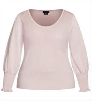 City Chic Women's Trendy Plus Blouson Sleeve Sweater Pink Size 24W