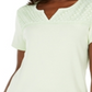 Karen Scott Women's Crochet Trim Split Neck Top Green Size Medium