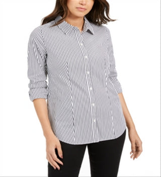 Charter Club Women's Striped Shirt Gray combo Size 6