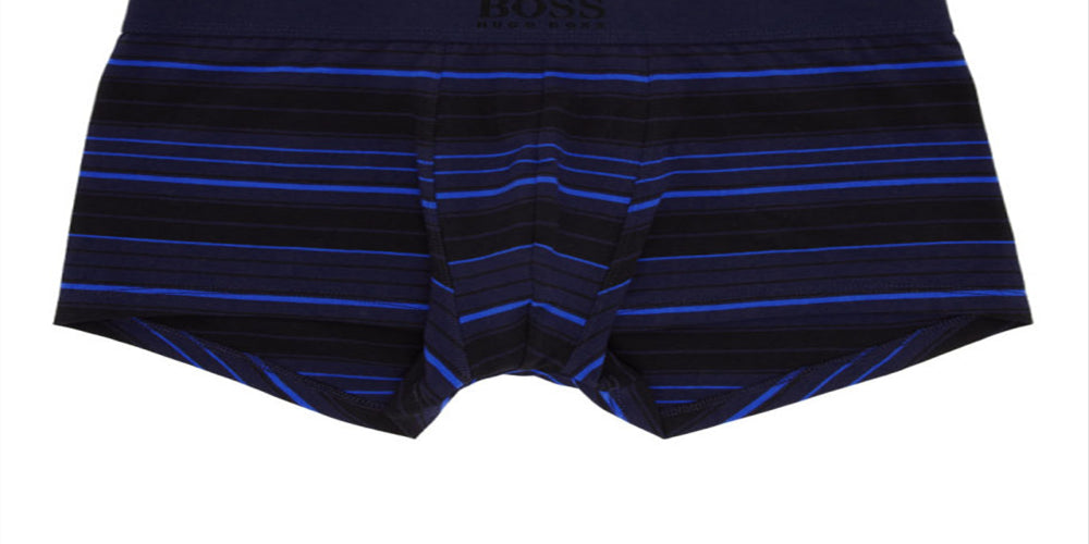 Boss Men's Stripe Boxer Briefs Blue Size Large