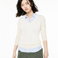 Charter Club Women's V Neck Cashmere Sweater White Size X-Large