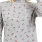 Karen Scott Women's Skiing Penguins Printed Mock Neck Top Gray Size Large