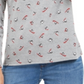 Karen Scott Women's Skiing Penguins Printed Mock Neck Top Gray Size Large
