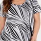 JM Collection Women's Printed Scoop Neck Top White Multi Size Medium