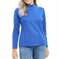Karen Scott Women's Snowflake Dot Printed Mock Neck Top Blue Size X-Large