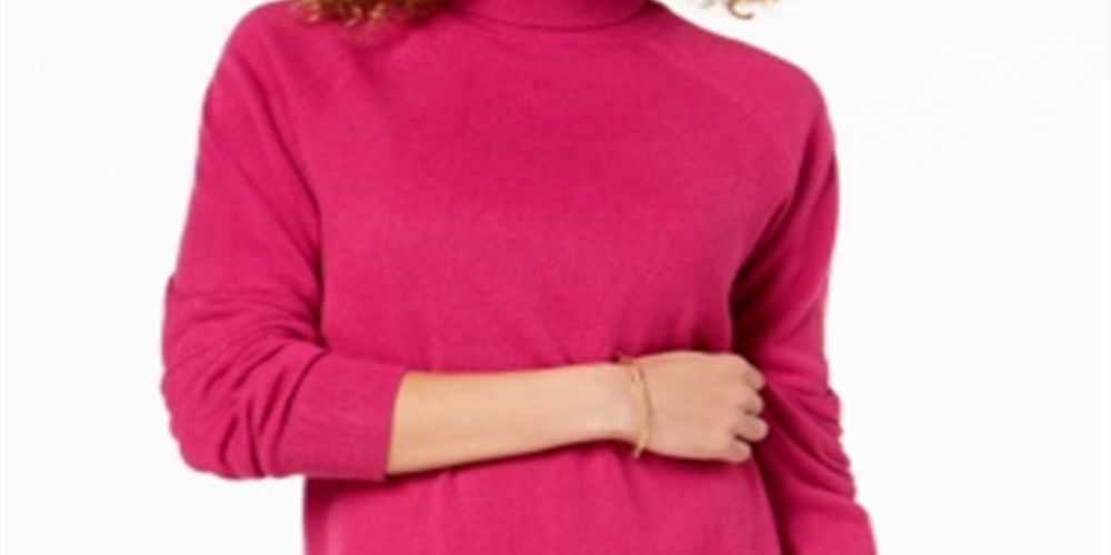 Karen Scott Women's Turtleneck Sweater Pink  Size X-Small