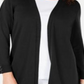Karen Scott Women's Open Front Button Cuffed Cardigan Black Size Small