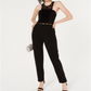 City Studios Women's Lace Solid Sleeveless Halter Skinny Jumpsuit Black Size 1