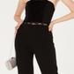 City Studios Women's Lace Solid Sleeveless Halter Skinny Jumpsuit Black Size 1