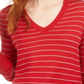Maison Jules Women's Skinny Striped Pullover Sweater Red Size Small