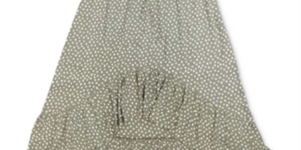 Style & Co Women's High Low Peasant Dress Green Size X-Large