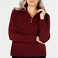 Karen Scott Women's Wing Collar Zip Neck Sweater Red Size XX-Large