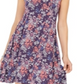 Style & Co Women's Sleeveless Printed Strappy Back Dress Navy Multi Size X-Small