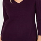 Karen Scott Women's V Neck Sweater  Purple Size X-Small
