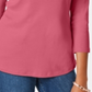 Charter Club Women's Pima Cotton Boat Neck Button-Shoulder Top Pink Size Small