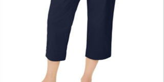 Charter Club Women's Cropped Twill Pants Blue Size 16