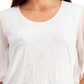 JM Collection Women's Sequin Flutter Sleeved Top White Size Small