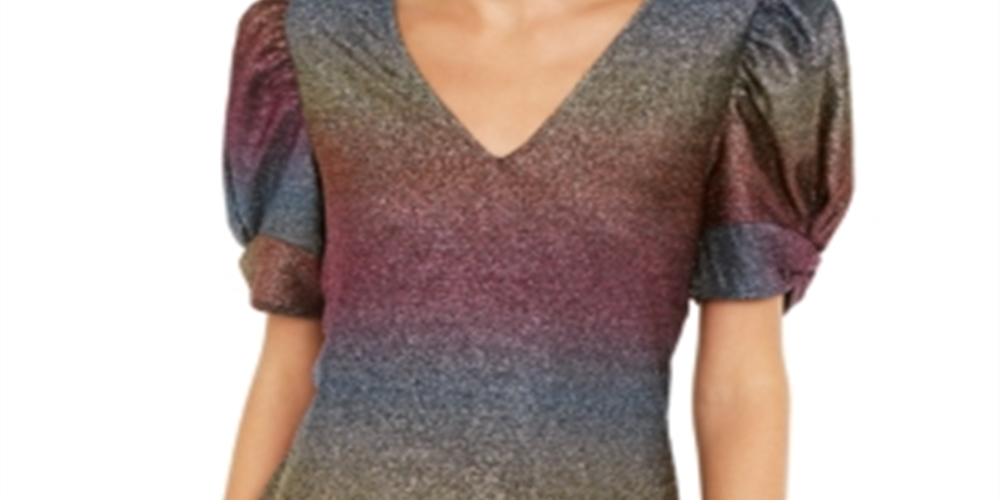 INC International Concepts Women's Rainbow Shine Top Black Size X-Small