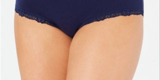 Jenni Women's Lace Trim Hipster Underwear Blue Size XXL