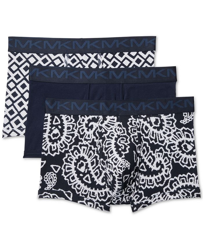 Michael Kors Men's 3 Pack Stretch Cotton Boxer Brief Navy Size Small