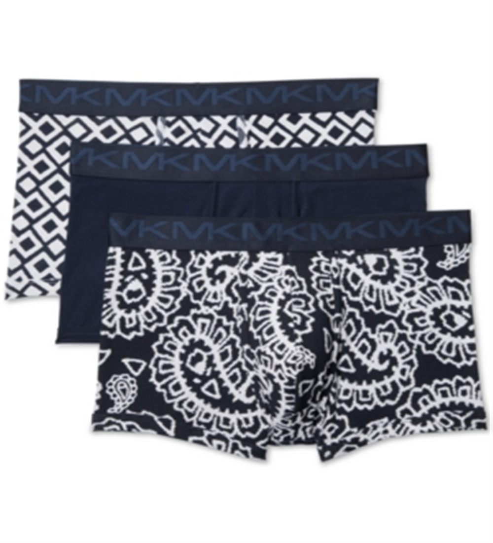 Michael Kors Men's 3 Pack Stretch Cotton Boxer Brief Navy Size Small