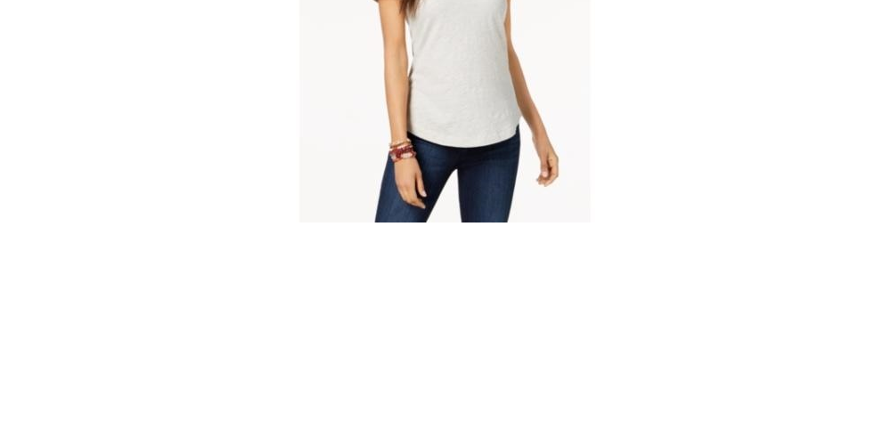 Style & Co. Women's Cotton Crew Neck T-Shirt Gray Size X-Small