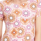 JM Collection Women's Printed Jacquard T-Shirt Pink Size Large