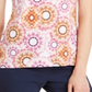 JM Collection Women's Printed Jacquard T-Shirt Pink Size Large