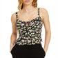 Bar III Women's Floral Cami Top Black Size XX-Small