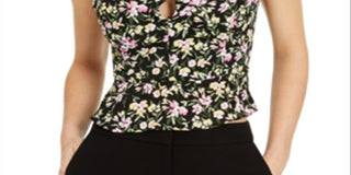 Bar III Women's Floral Cami Top Black Size XX-Small
