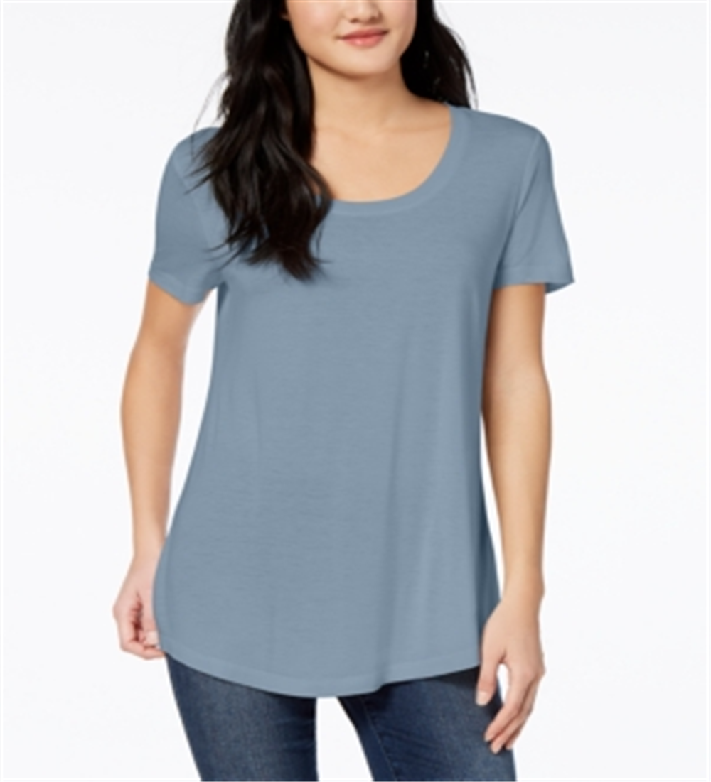 Maison Jules Women's Scoop Neck T-Shirt  Blue Size X-Small