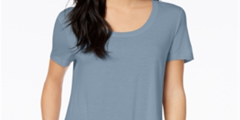Maison Jules Women's Scoop Neck T-Shirt  Blue Size X-Small