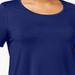 JM Collection Women's Plus Short Sleeve Top Blue Size 2X