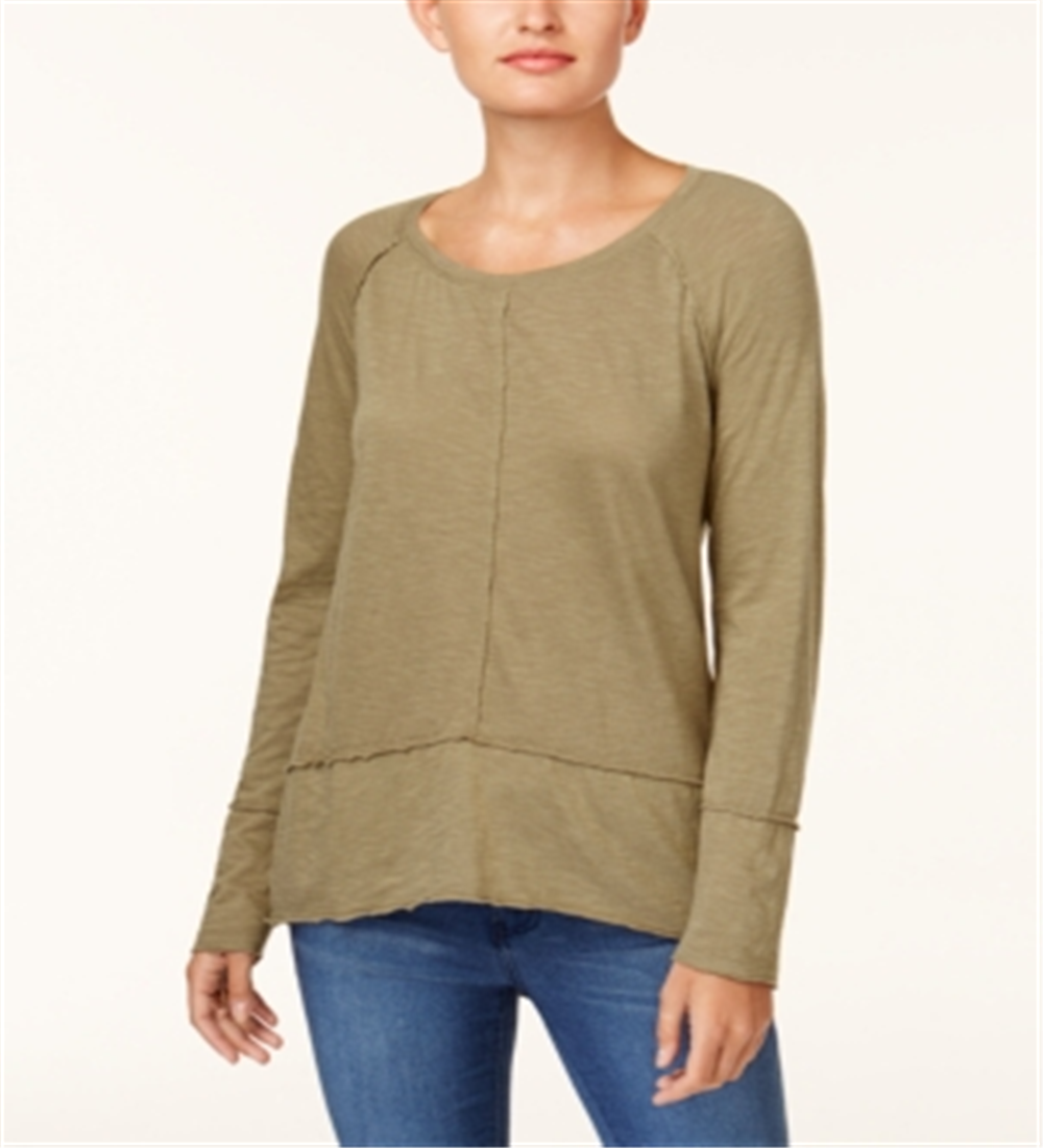 Style & Co Women's Cotton High Low Top Green Size XX-Large