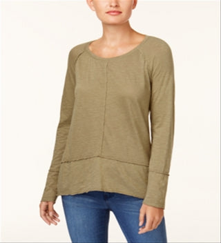 Style & Co Women's Cotton High Low Top Green Size XX-Large