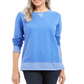 Karen Scott Women's Sport Contrast Hem Sweatshirt Blue Size XX-Large