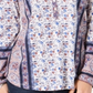 Style & Co Women's Patchwork Print Top Blue Size Small