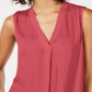 Alfani Women's Blouse V Neck Tank Top Solid Pleat Pink Size Large