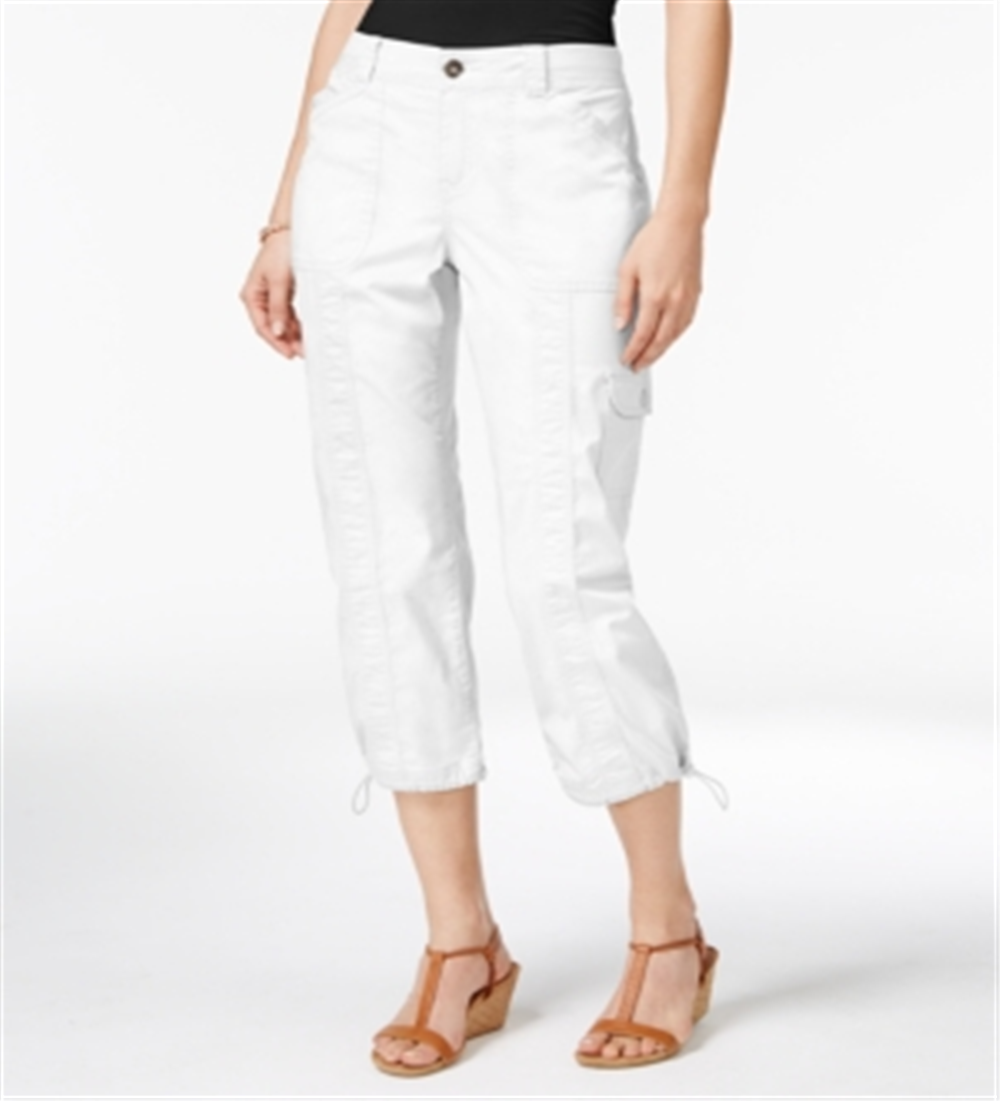 Style & Co Women's Capri Cargo Pants White Size 16