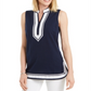 Charter Club Women's Blouse Textured Piped Blue Size Small