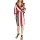 Bar III Women's Striped Wrap Dress Style Multi Stripes Size Large