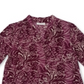 Charter Club Women's V Neck Printed Three Quarter Sleeve Top  Red Size Large