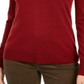 Charter Club Women's Merino Wool Button Cuff V Neck Sweater Red Size X-Large