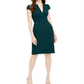Vince Camuto Women's V Neck Sheath Dress Green Size 8
