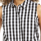 Charter Club Women's Gingham Print Tie Hem Shirt Black Size 6