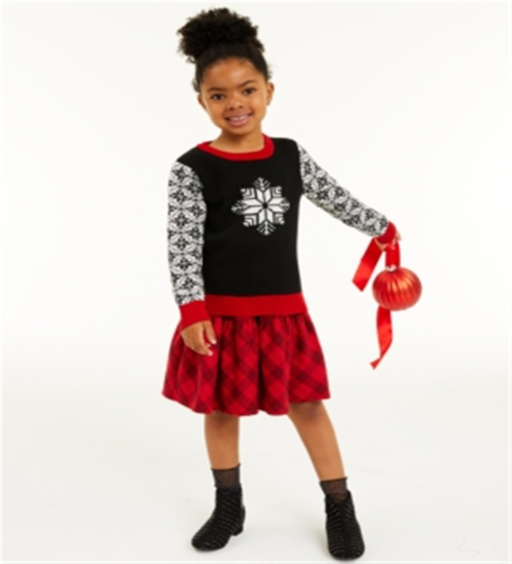 Charter Club Women's Little Girls Snowflake Sweater Black Size 5
