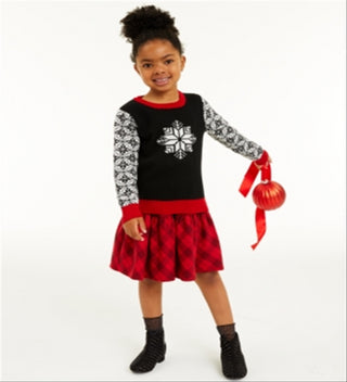 Charter Club Women's Little Girls Snowflake Sweater Black Size 5