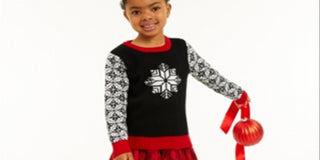 Charter Club Women's Little Girls Snowflake Sweater Black Size 5