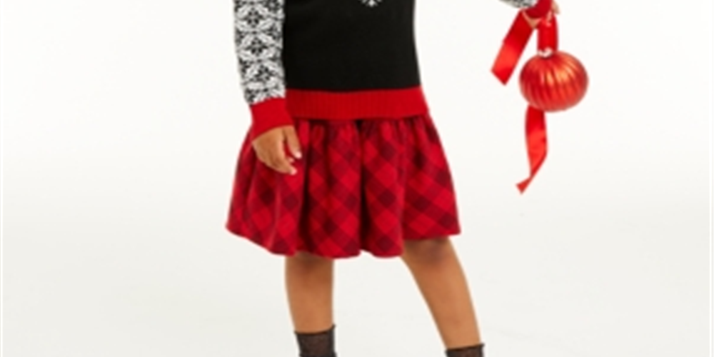 Charter Club Women's Little Girls Snowflake Sweater Black Size 5