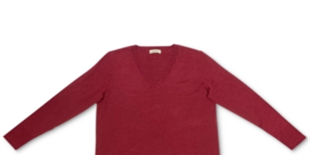 Style & Co Women's V Neck Band Hem Sweater Red Size Medium